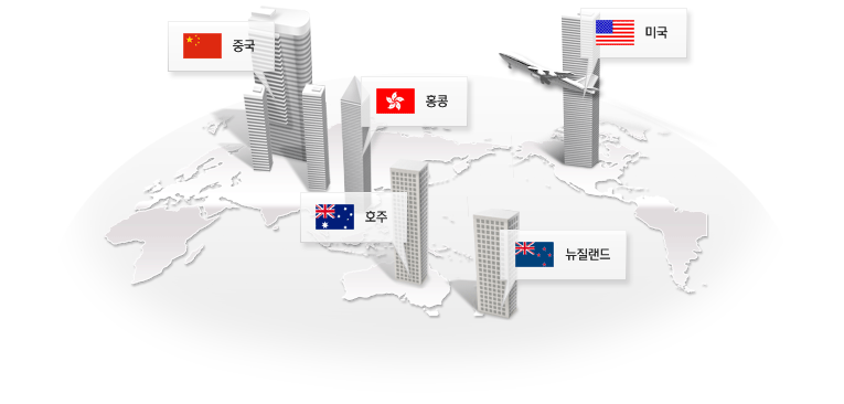 해외지사소개(중국, 홍콩, 호주, 뉴질랜드, 미국)