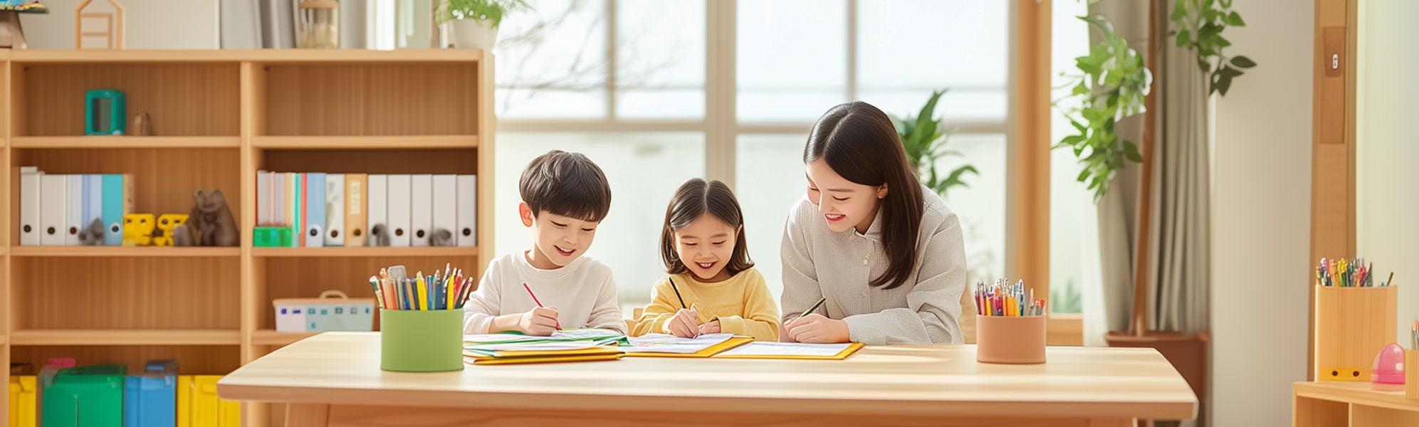 스스로학습을 지도하는 재능스스로선생님과 아이